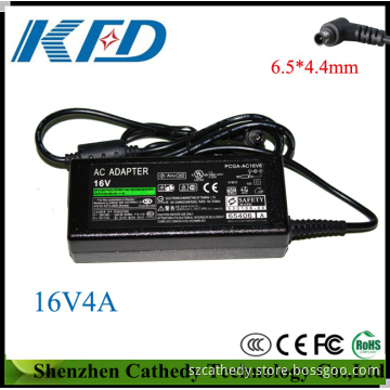 Laptop Adapter for Sony 64W 16V4a Tip Size 6.5*4.4mm, CE Approved
